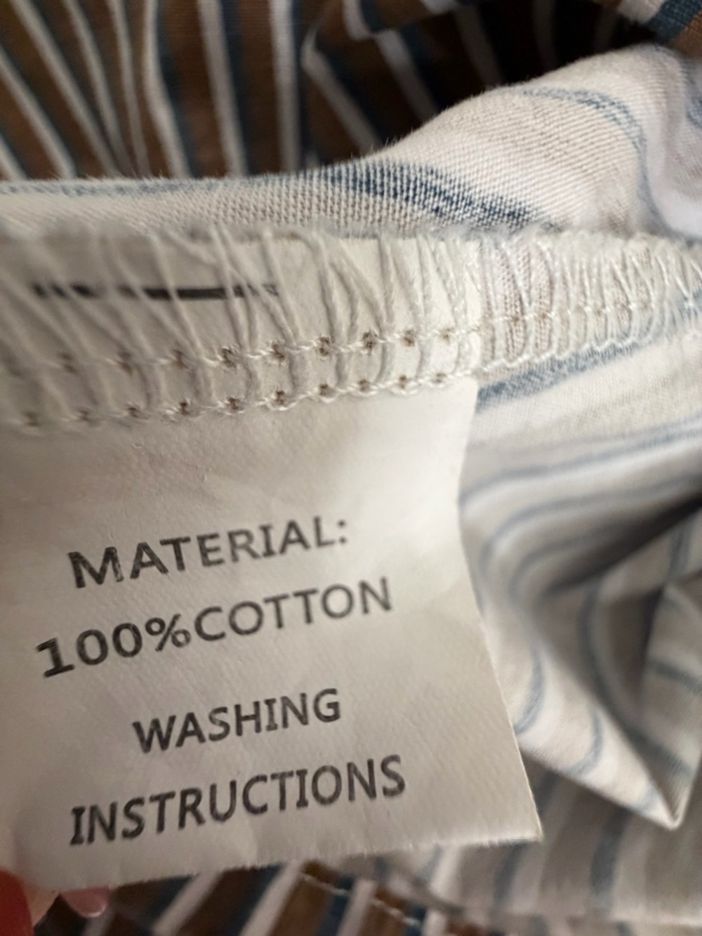 Striped Cotton Shirt Dress Brown Blue White Button Front Size S(A527) - Picture 11 of 13